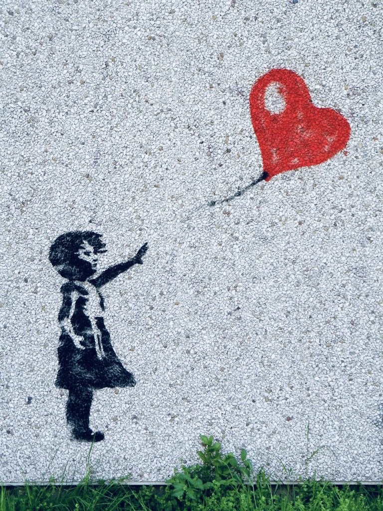 Banksy Mädchen lässt roten Luftballon los